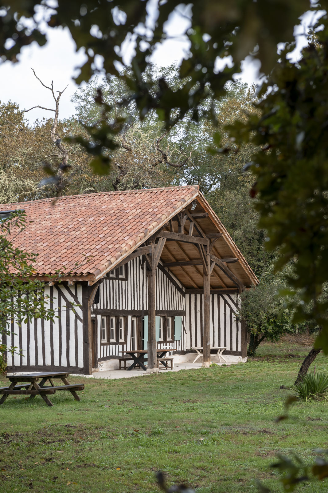 Lala architectes_Landes_Rénovation_Auvent_colombages