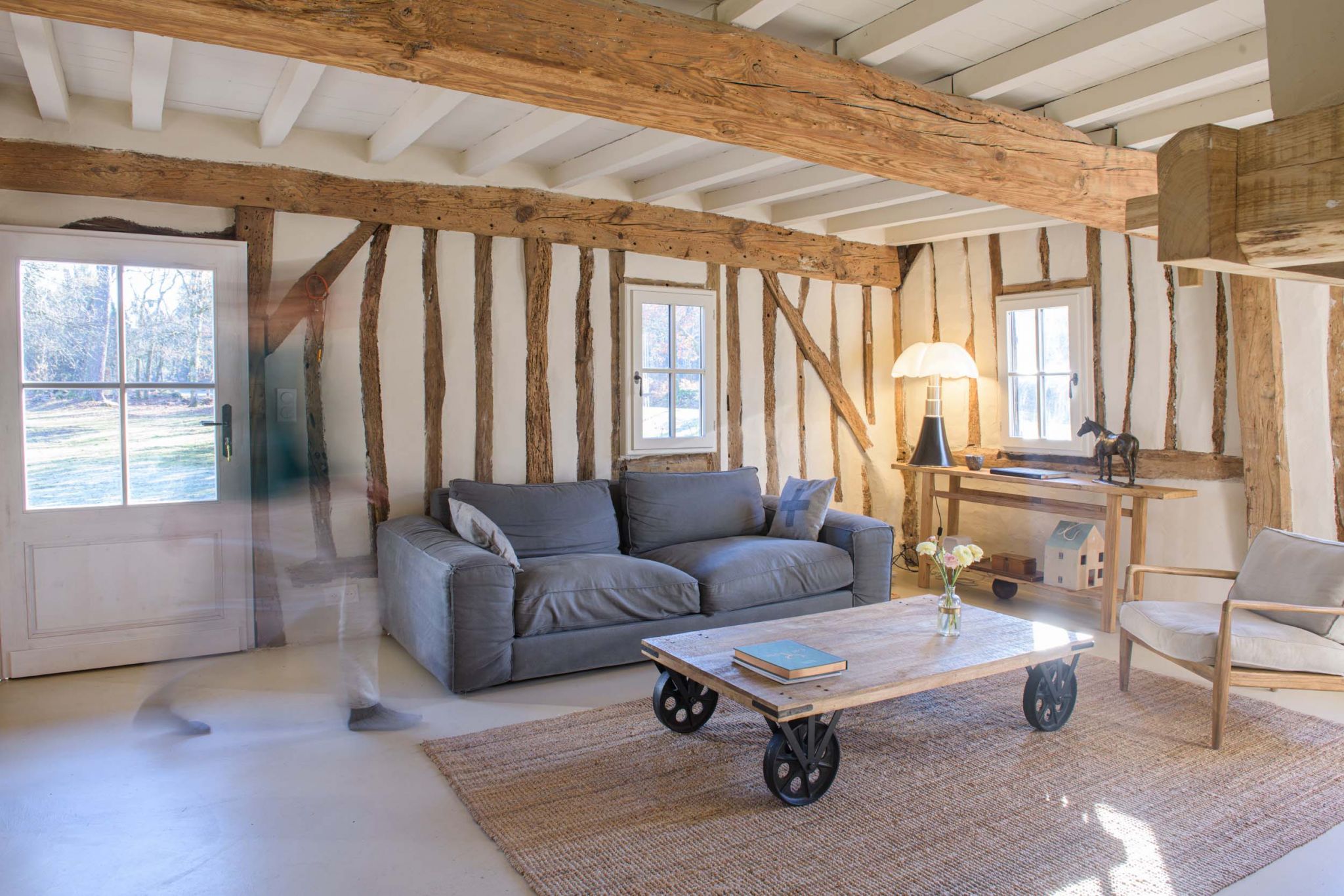 Lala Architectes_Landes_Rénovation_Colombages_Salon lumineux