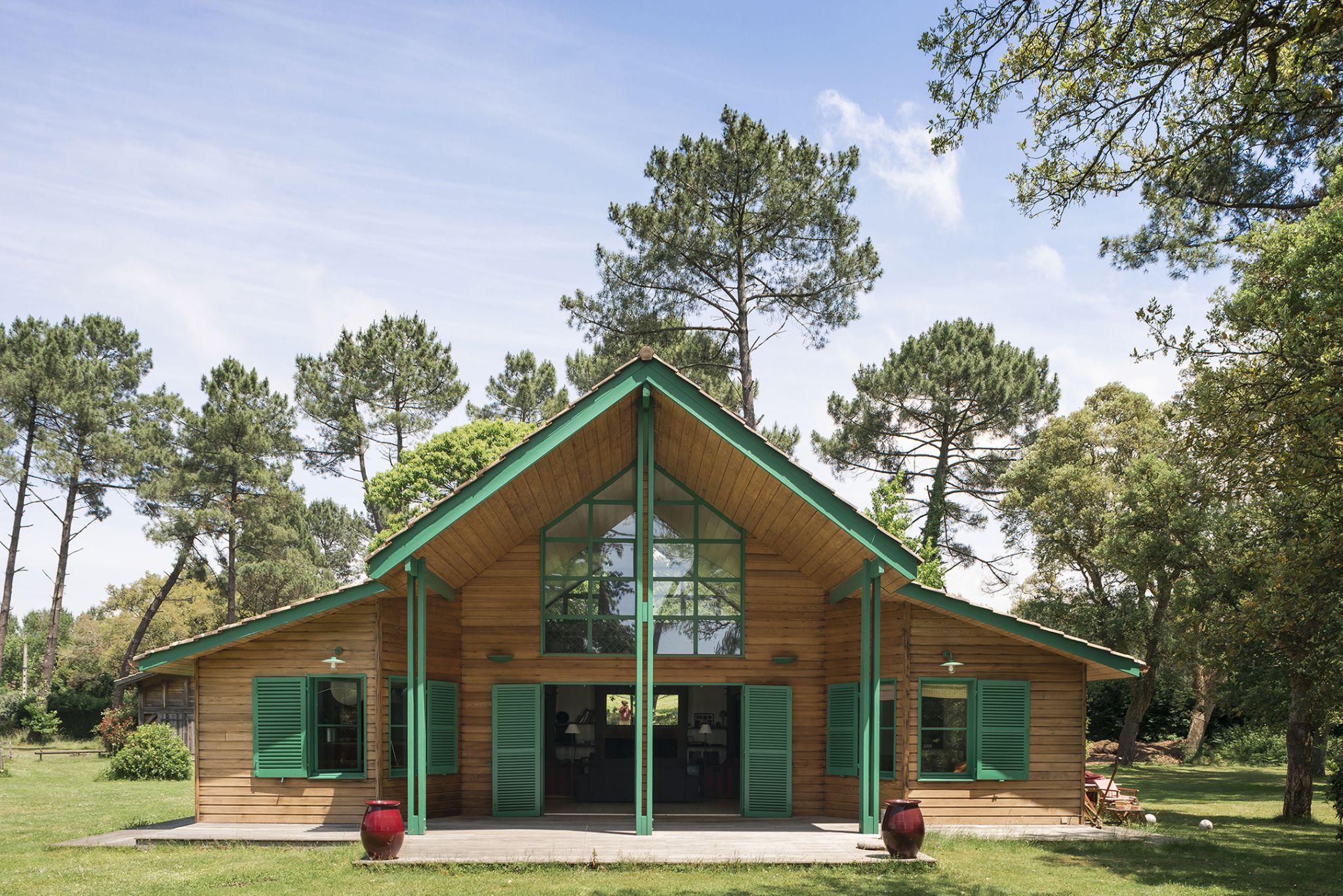 Lala Architectes_Maison_Landes_vert_pins_bardage bois