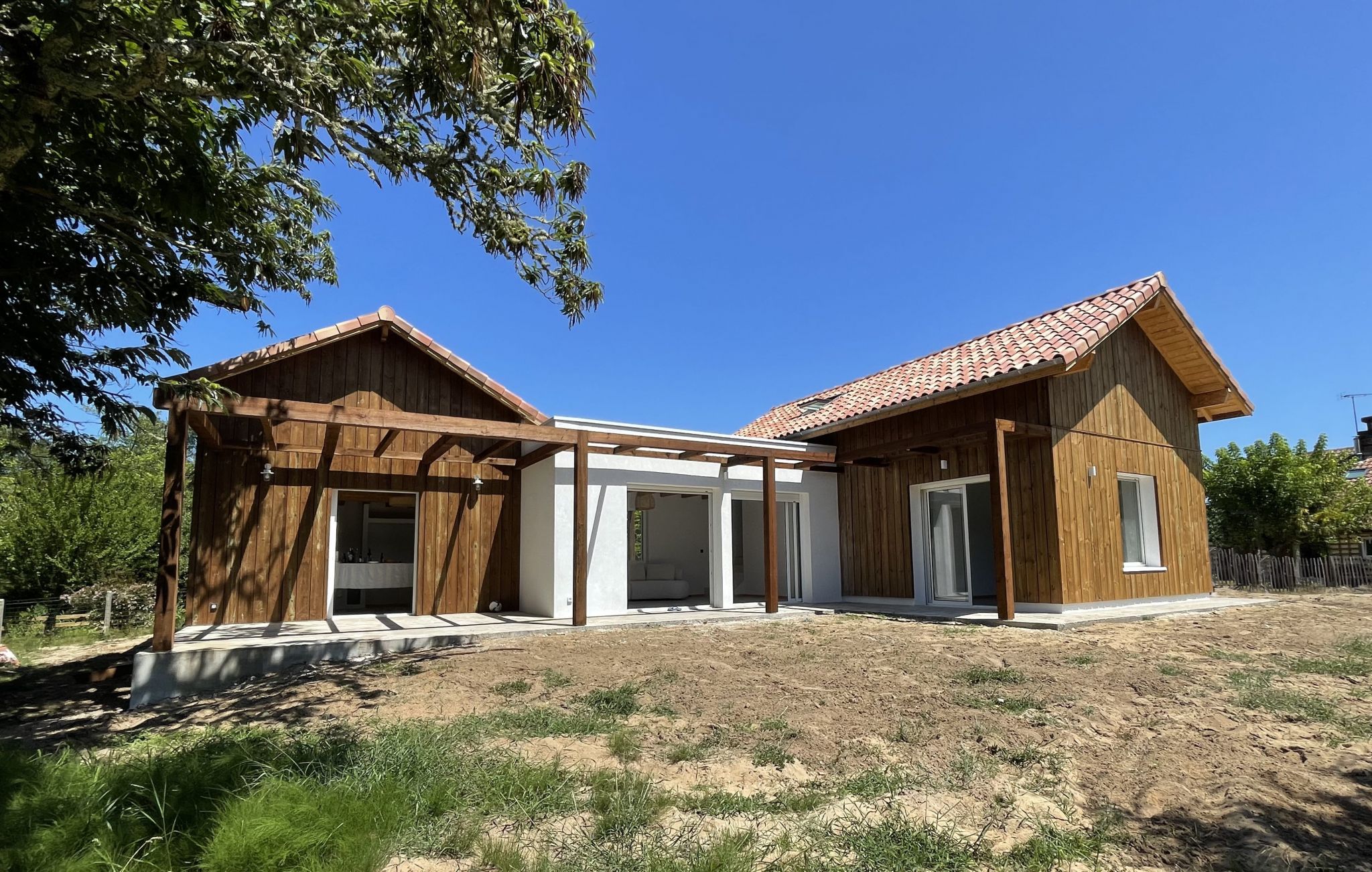 Lala Architectes_maison_landes_bardage bois_pergola_construction_enduit chaux